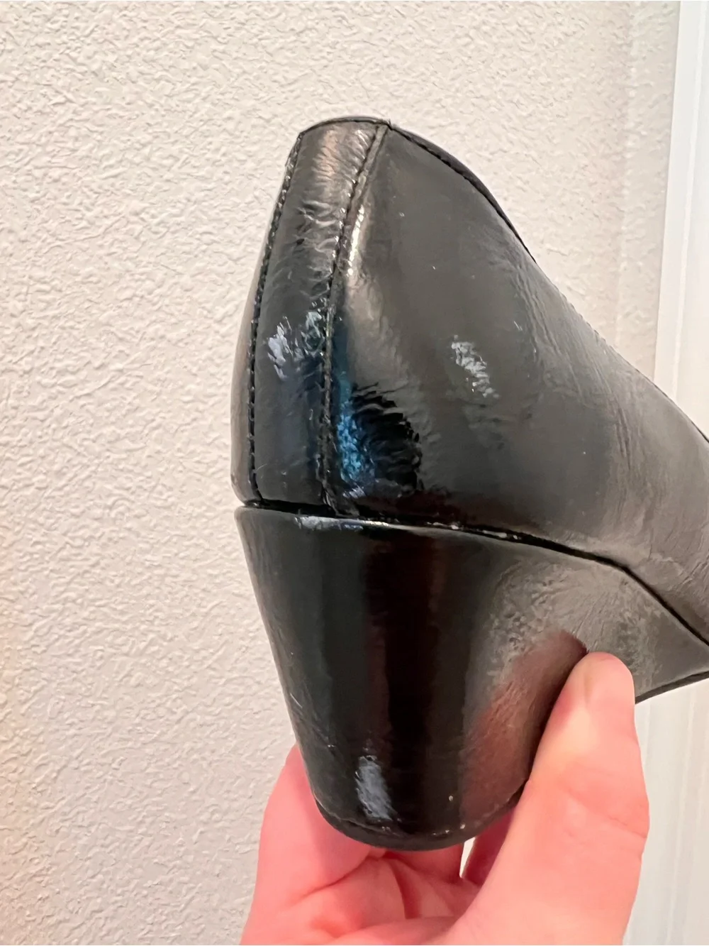 Abella True Comfort Black Peep Toe Wedge Pumps Career Shoes - Size 8